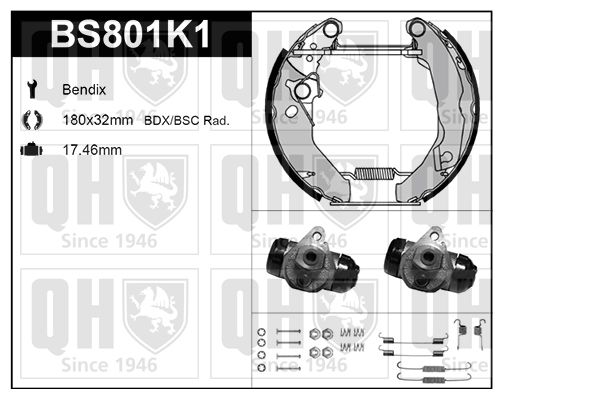 QUINTON HAZELL Комплект тормозных колодок BS801K1